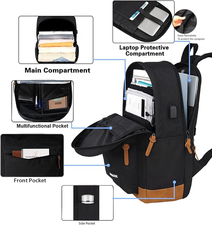 SUPACOOL Casual Laptop Backpack, Lunch bag, Pencil bag, School backpack - Image 6