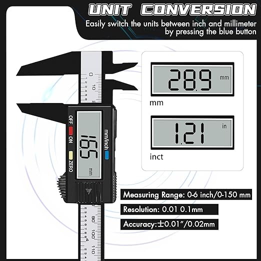 Electronic Digital Calipers, inch and Millimeter Conversion, LCD Screen - Image 2