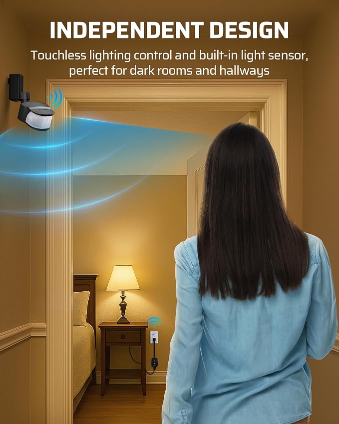 DEWENWILS Motion Sensor Outlet, Indoor Outdoor Motion Sensor Plug Outlet - Image 4