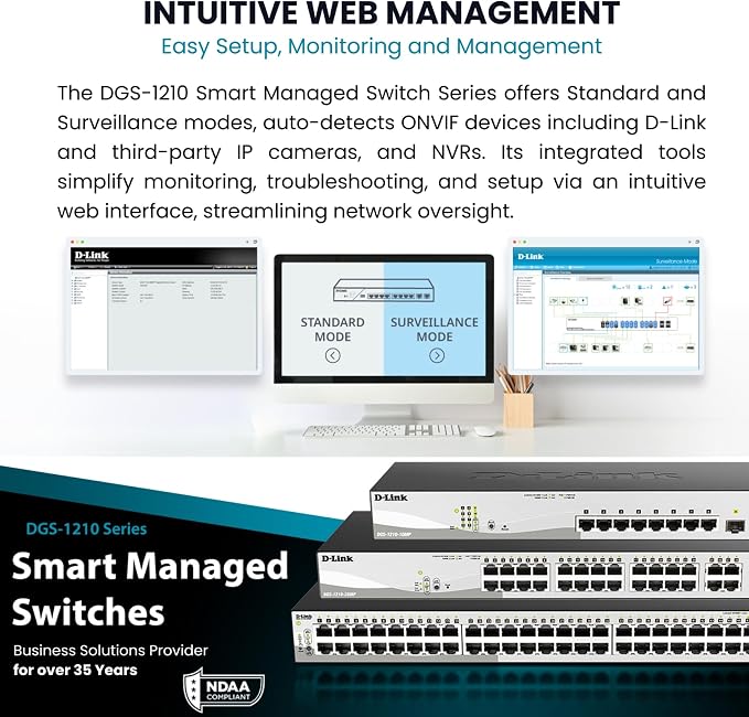 D-Link 10-Port Gigabit Smart Managed PoE+ Switch | 8 PoE+ Ports + 2 SFP Ports | - Image 7