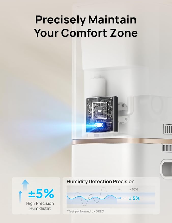 DREO HM735S 11L Smart Humidifier Large Room 700 ft², 100H Cool Mist Air Humidifiers for Bedroom, Top-Fill, Clean Tank Technology, 26dB, Auto Mode, Aroma Box, RGB, Remote & APP Control, Baby, White - Image 5