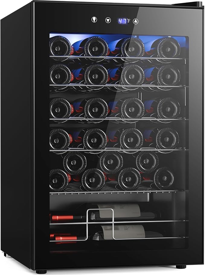 Antarctic Star Wine Cooler Refrigerator, Freestanding Wine Fridge with Adjust Temperature（32°F- 61°F）, 4.5 Cu.Ft Mini Fridge for home/bar/office, Black by AntarcticStar