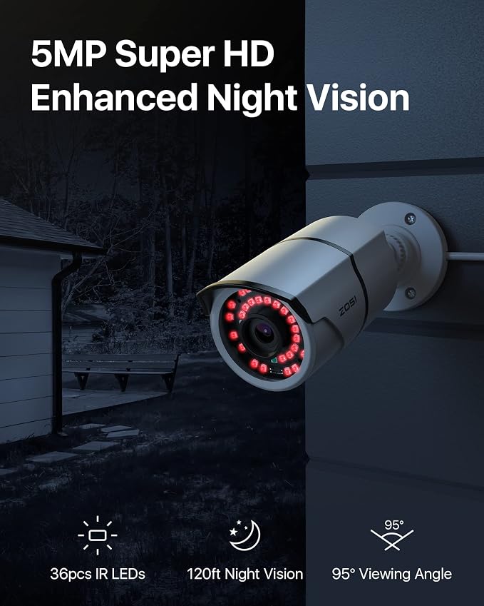 ZOSI 16CH 4K PoE Security Cameras System, 4K 8MP 16 Channel H.265 NVR - Image 2