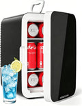 Antarctic Star 10L Compact Mini Fridge, 2.6 Gal Portable Small Refrigerator | Small Desktop Fridge with AC/DC Adapters, Cosmetics Cooler for Beverage, Food, Skincare, Bedroom, Office, Dorm, Black by AntarcticStar