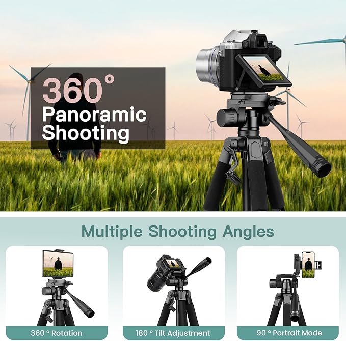 Camera Tripod Stand, Lightweight and Compact Travel Tripod - Image 6