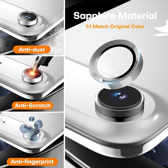 Camera Lens Protector for iPhone Air, Tempered Glass Metal Individual Camera - Image 3