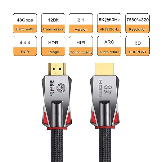 iBirdie 8K Fiber Optic HDMI Cable 50 Feet 16 Metre, Active Unidirectional Cord - Image 4