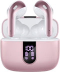 TAGRY Bluetooth Headphones True Wireless Earbuds 60H Playback LED Power Display Earphones with Wireless Charging Case IPX5 Waterproof in-Ear Ear buds with Mic for TV Smart Phone Laptop Computer Sports by TAGRY