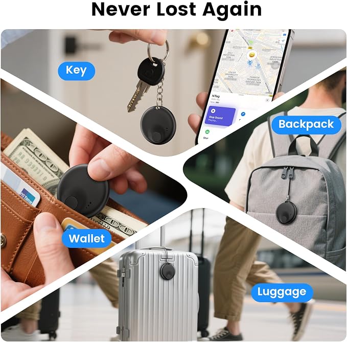 Tracker Tags - 4 Pack for Android & iOS Find My Apps, Item Finder for Keys - Image 4