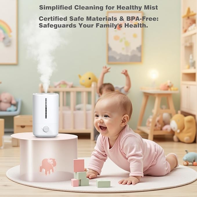 Top Fill Humidifiers for Bedroom, 4.5L Tank for Large Room, Oil Diffuser, 20dB Quiet Cool Mist Air Humidifier for Home Baby Nursery & Plants, Auto Shut-off and BPA-Free for Safety, 100H - Image 6