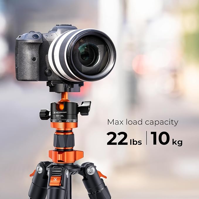 K&F CONCEPT 62" DSLR Camera Tripod, Lightweight and Compact Aluminum Detachable - Image 4