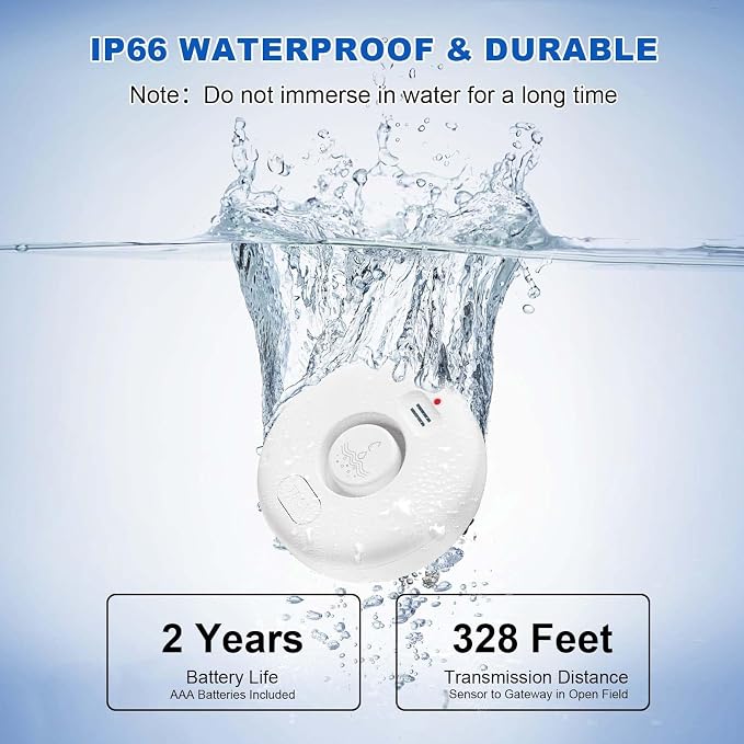 WiFi Water Leak Detectors 5 Pack, 120dB Adjustable Loud Water Leak Sensor - Image 6
