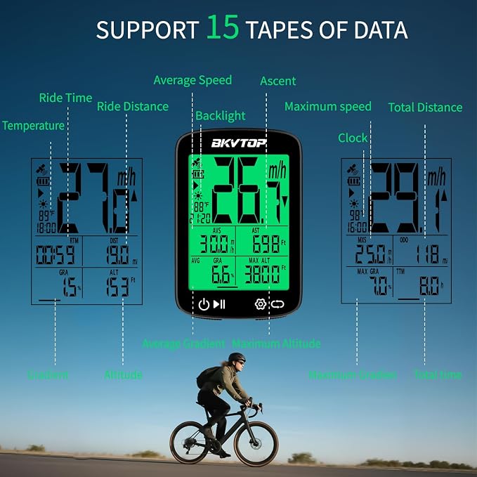 GPS Bike Computer Wireless Cycling Computer - Image 2