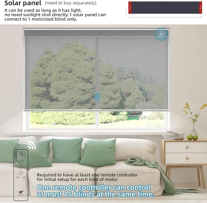 SmartWings Motorized Light Filtering Roller Shades 60% Blackout Work - Image 2