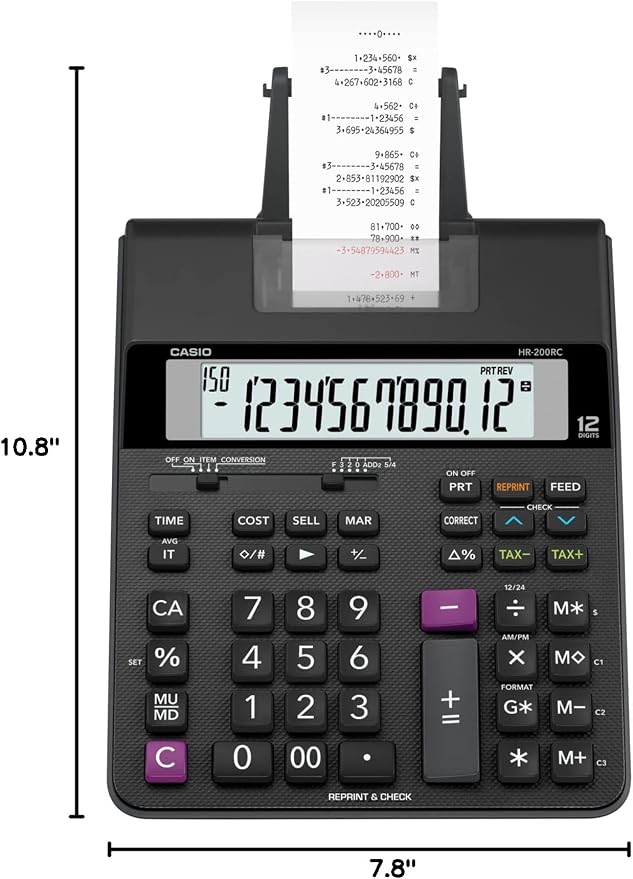 Casio HR-200RC – Desktop Printing Calculator - Image 2