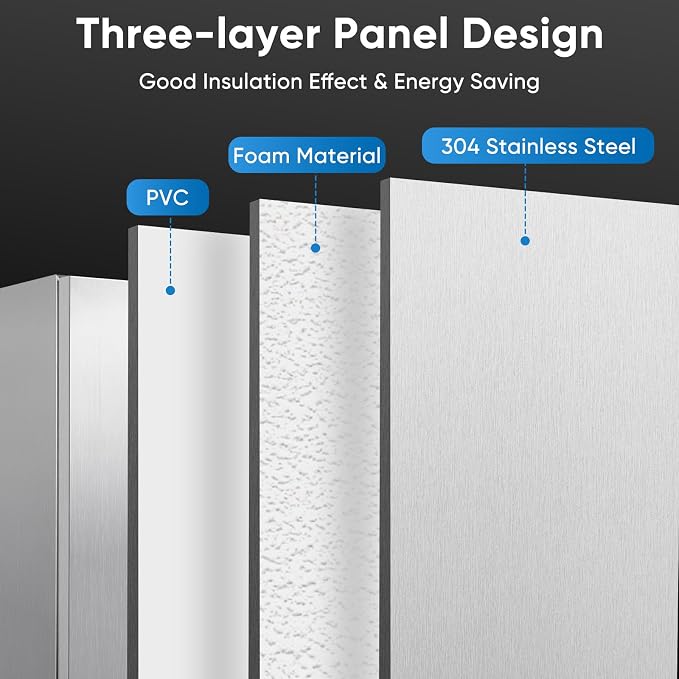 24 Inch Outdoor Beverage Refrigerator, Stainless Steel Outdoor Fridge 180 Can Under Counter Built-in/Freestanding, Waterproof, Fast Cooling, Low Noise - Outdoor Refrigerator for Home and Patio - Image 4