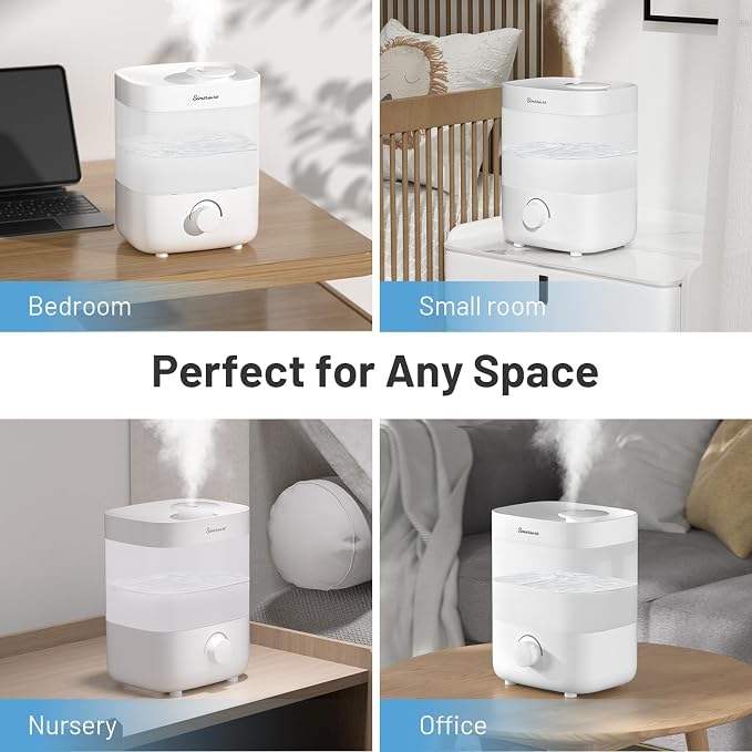 Top Fill Humidifier, 2L Water Tank for Bedroom, 28H Long Lasting New White Air Humidifier for Large Room, Ultra Quiet 25dB Cool Mist for Baby, Plants, Office, Easy to Clean & Fill - Image 7