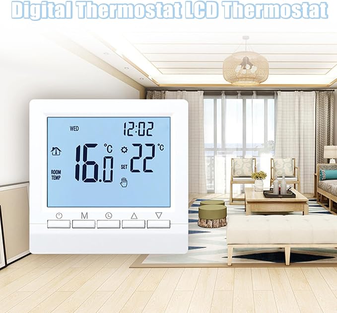 Flylin Week Programmable Thermostat, Digital LCD Display 0-95, NTC Sensor - Image 5