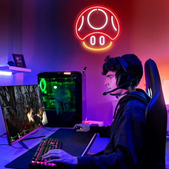 Kavaas Gaming Neon Sign, Mushroom Neon Sign - Image 5