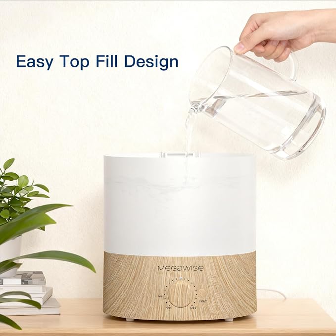 MEGAWISE 2 Pack1.5L Cool Mist Humidifier 2-Pack with 7 Color LED Lights, Adjustable Mist, Quiet Ultrasonic Humidifiers for Bedroom & Home - Image 7