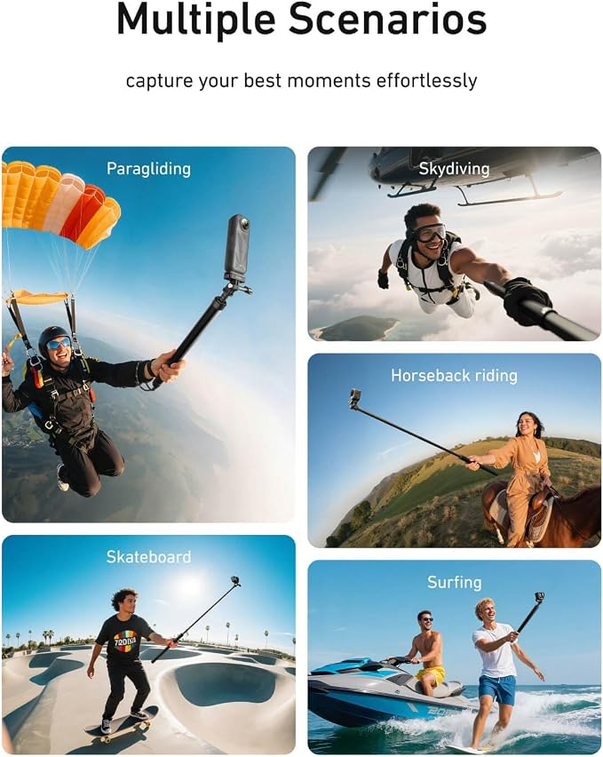 TELESIN Selfie Stick Long Pole, Carbon Fiber Waterproof Dive Extension Monopod - Image 6