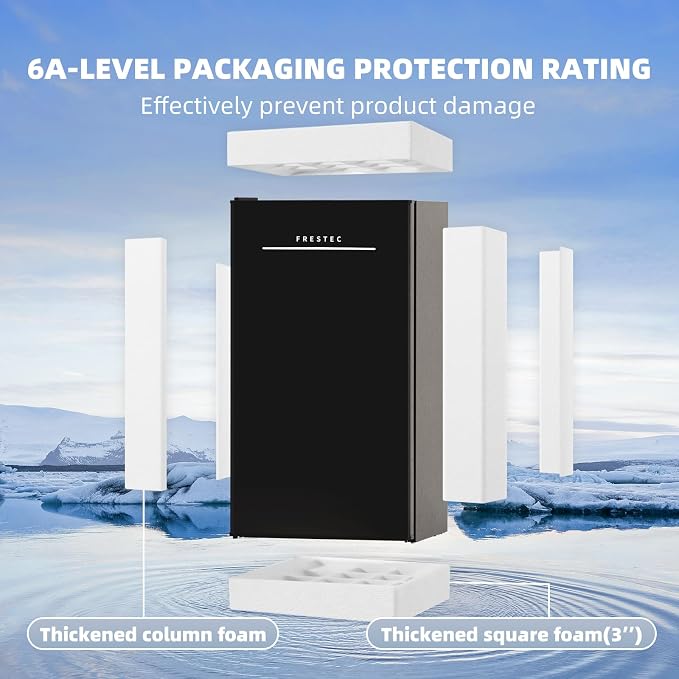 3.2 Cu. Ft. Single Door Mini Fridge with Freezer, Adjustable Thermostat, Energy Saving Low Noise Small Refrigerator for Bedroom Office Dorm, Black - Image 8
