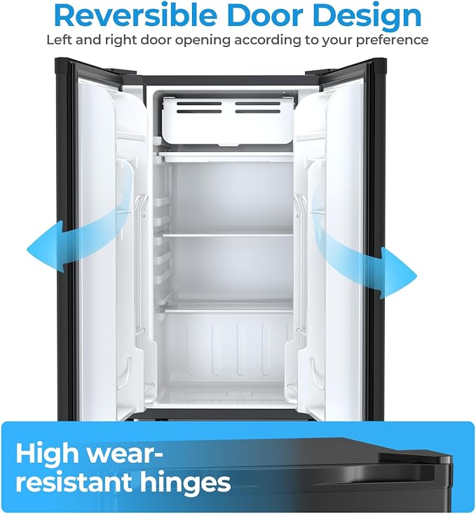 Antarctic Star 3.2 Cu.Ft. Mini Fridge with Freezer, Small Refrigerators with Adjustable Thermostat, Low Noise, Energy Saving, Compact Refrigerators for College Dorm, Office, Bedroom, Apartment, Black - Image 6
