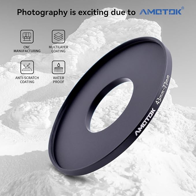 43mm to 77mm Lens adapter/43mm Lens to 77mm Camera Filters Ring Compatible All - Image 2