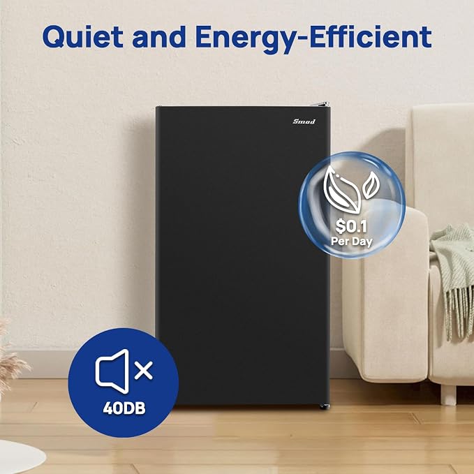 Smad Dorm Fridge 3.2 Cu.Ft, Compact Refrigerator with Freezer, Office Fridge with Chiller Box, Single Door Office Refrigerator 7 Levels Temperature Control, Low Noise - Image 8
