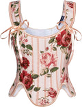 SCARLET DARKNESS Bustier Tops for Women Renaissance Floral Lace Up Bodyshaper by SCARLETDARKNESS