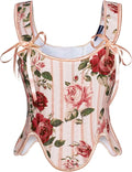 SCARLET DARKNESS Bustier Tops for Women Renaissance Floral Lace Up Bodyshaper by SCARLETDARKNESS