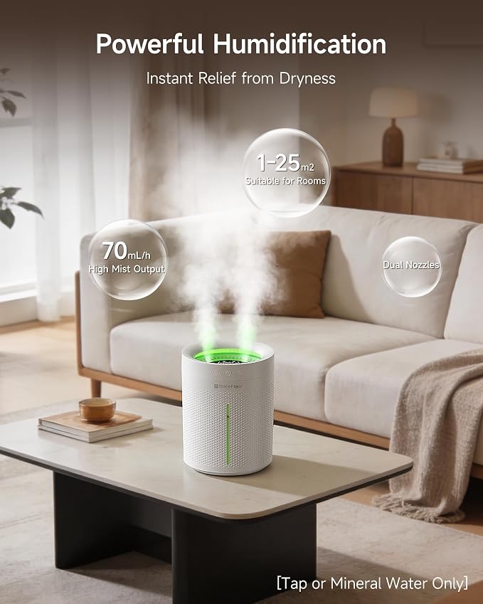 SP SpacePlayer Cordless Humidifier for Bedroom, 3L Top Fill Cool Mist Ultrasonic, 4000mAh Wireless Portable, Quiet 23dB, Auto Shut-Off, Timer, BPA Free, Easy Clean, for Baby Nursery Plants Home Office - Image 2