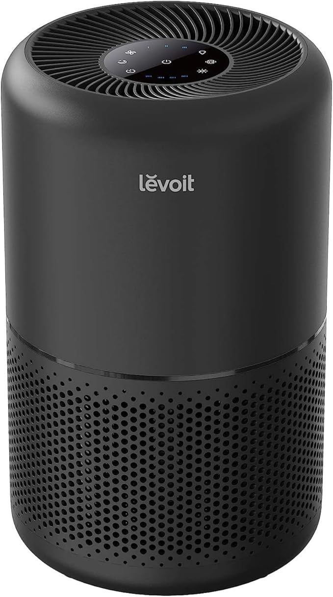 Levoit Air Purifier for Home Pets Hair Allergies in Bedroom Quiet Purifiers | Covers Up to 1073 ft², 3-in-1 Filter with HEPA Sleep Mode, Remove Dust Pollen Smoke Pet Odor, AHAM VERIFIDE, Core300-P, Black by Unknown