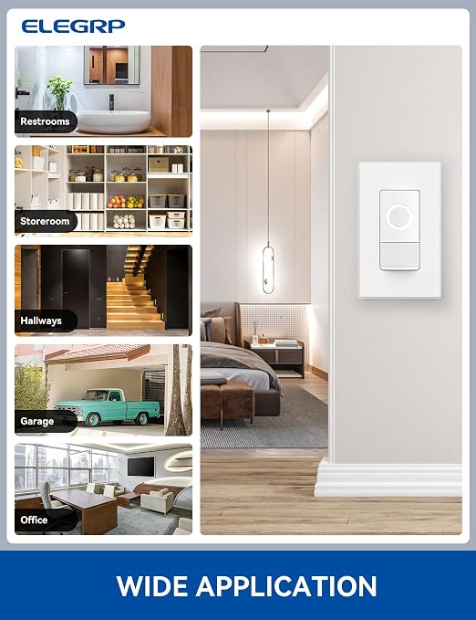 ELEGRP Smart Motion Sensor Switch, 2.4GHz Wi-Fi Single Pole Light Switch Works - Image 8