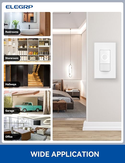 ELEGRP Smart Motion Sensor Switch, 2.4GHz Wi-Fi 3 Way Light Switch Compatible - Image 8
