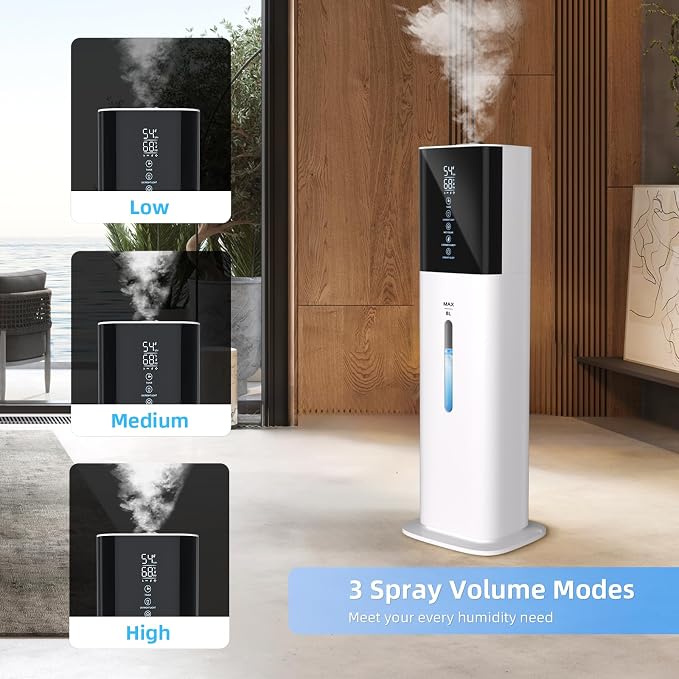 2.11Gal Ultrasonic Cool Mist Humidifier with Timer and Humidistat for Large Rooms - Home, Bedroom, Baby, Adults, Plants - Image 5
