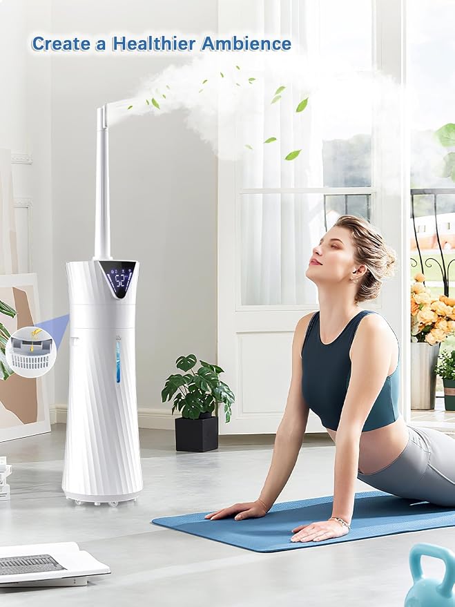 17L/4.5Gal Humidifier Large Room, Smart Quiet Ultrasonic Cool Mist Humidifiers for Bedroom, Covers 2000ft², 56H Runtime, 24H Timer, 3 Mist Modes Humidifiers for Home, Office, Plants, White - Image 7