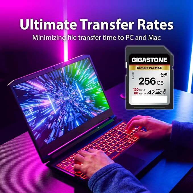 【5-Years Data Recovery】 GIGASTONE 256GB SD Card 2-Pack, 4K Camera Pro MAX - Image 5