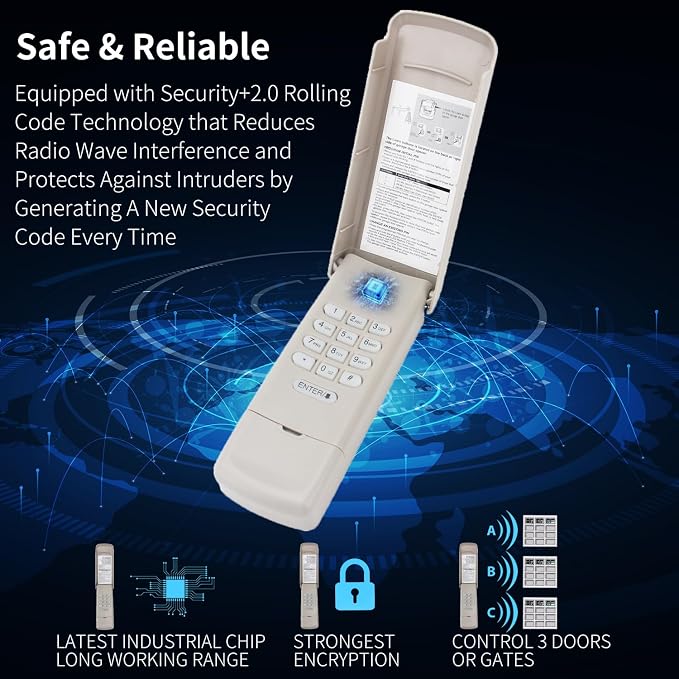 Universal Garage Door keypad for Chamberlain Liftmaster Genie Linear Multi-Code - Image 6