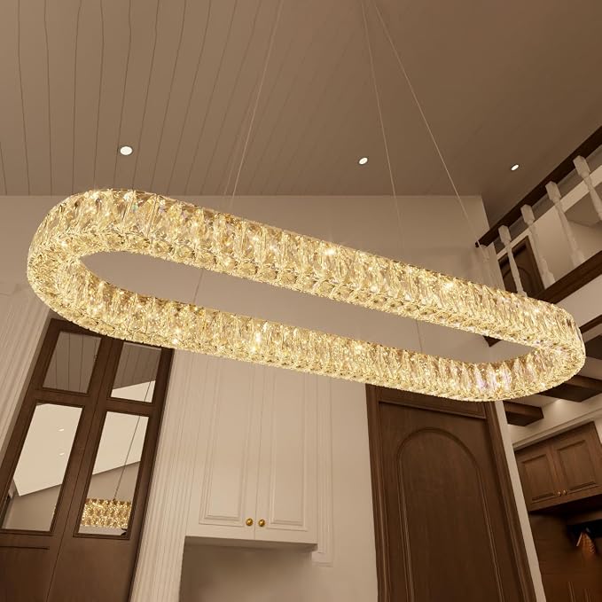 HAIXIANG LED Long Chandeliers for Dining Table Modern Chandelier Dimmable by HAIXIANG