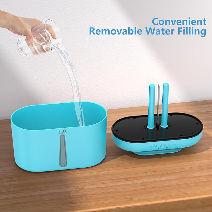 SZO Humidifiers for Bedroom, 2.5L Capacity, Auto Shut-Off, Easy to Fill & Clean, 16 dB Quiet Ultrasonic Humidifier for Large Room, Plants, Baby Nursery, Indoor, Night Light(Blue) - Image 8