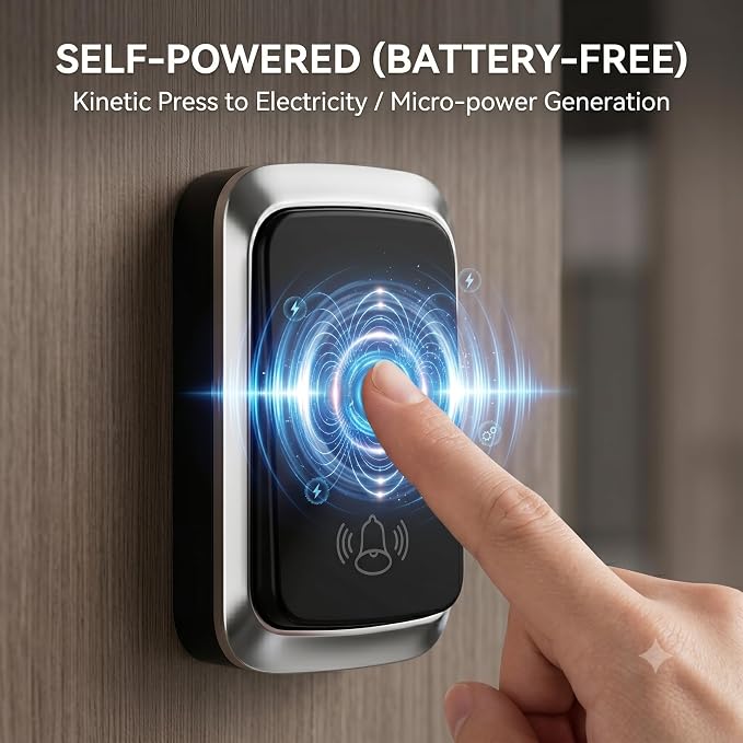 Self-Powered Doorbell Battery-Free Wireless Doorbell, No Batteries Needed - Image 3