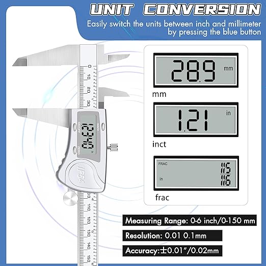Electronic Digital Calipers, inch and Millimeter Conversion, LCD Screen - Image 5