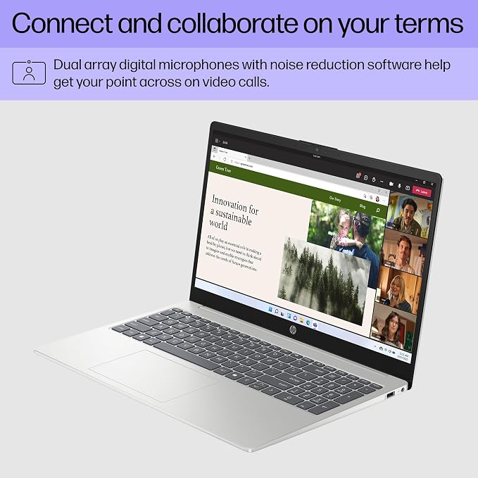 HP 15.6 inch Laptop, HD Touchscreen Display, AMD Ryzen 5 7520U, 8 GB RAM, 512 GB SSD, AMD Radeon Graphics, Windows 11 Home, Natural Silver, 15-fc0499nr - Image 3