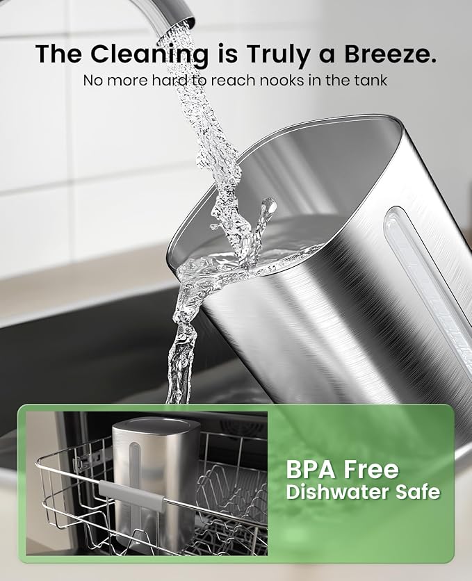 Jack & Rose Stainless Steel Humidifier, Easy to Clean, Dishwasher Safe, Cool Mist Humidifiers for Bedroom - Image 2