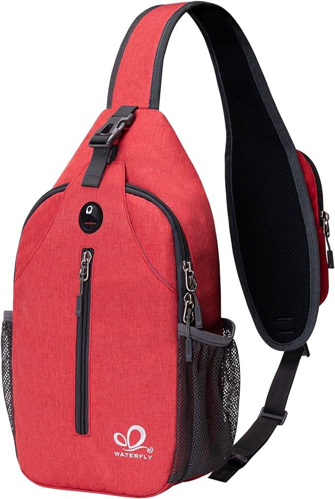 WATERFLY Crossbody Sling Backpack Sling Bag Travel Hiking Chest Bag Daypack by Waterfly