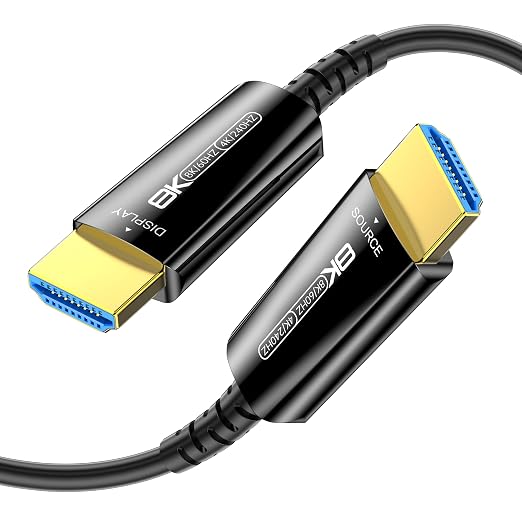 Fiber Optic HDMI 2.1 Cable, HDMI Cable 25Ft, 48Gbps Ultra High Speed Thin HDMI by DGHUMEN