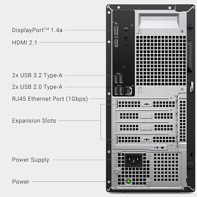 Dell ECT1250 Business Tower Desktop Computer, New OptiPlex Version - Intel Core i9-12900K, (30 MB Intel Smart Cache), 32GB DDR5, 1TB PCIe SSD, Dual 4K Monitor Support, Wired KB & Mouse, Windows 11 - Image 3