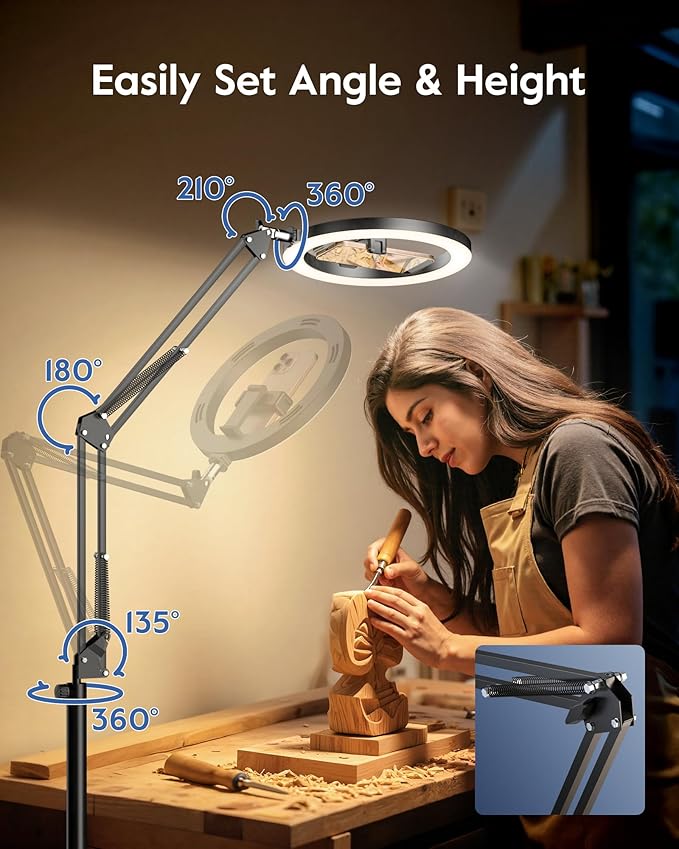 Ring Light with Stand & Lockable Wheels, Ring Light Tripod - Image 3