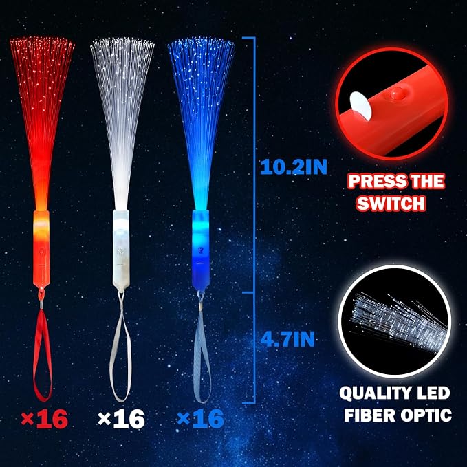 Fourth of July Light Up Fiber Optic Wand Accessories - Image 3
